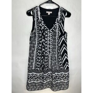 CB Established 1962 Black White Knee Length Dress‎ Size 6 Button Detail Classic